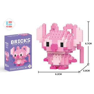 Planet Gates Stitch Disney Princess Elsa LinaBell Building Blocks Mickey Mouse Duck Mini Action Figures Blocks Assemble Toys Brick Kids Gifts