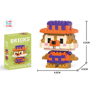 Planet Gates Stitch Disney Princess Elsa LinaBell Building Blocks Mickey Mouse Duck Mini Action Figures Blocks Assemble Toys Brick Kids Gifts