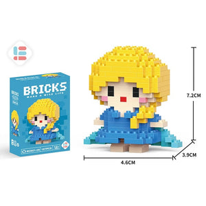 Planet Gates Stitch Disney Princess Elsa LinaBell Building Blocks Mickey Mouse Duck Mini Action Figures Blocks Assemble Toys Brick Kids Gifts