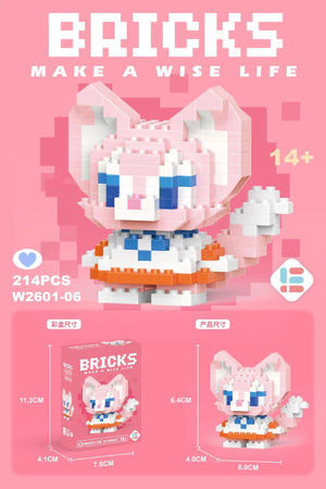 Planet Gates Stitch Disney Princess Elsa LinaBell Building Blocks Mickey Mouse Duck Mini Action Figures Blocks Assemble Toys Brick Kids Gifts