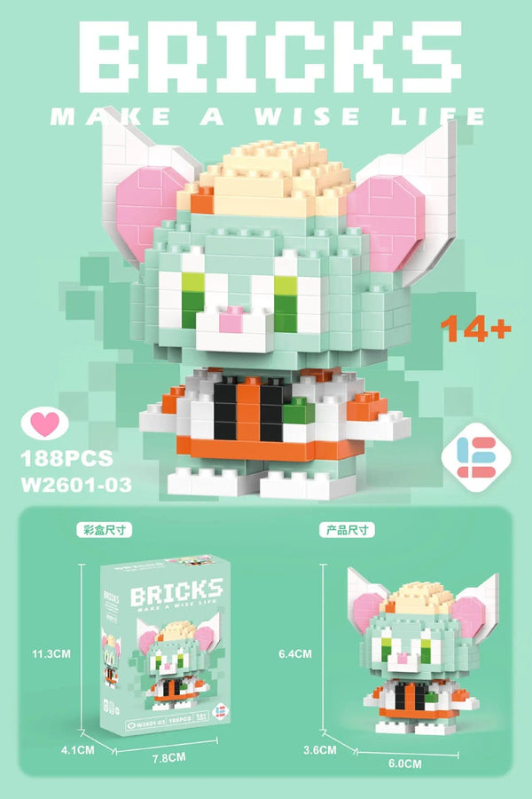 Planet Gates Stitch Disney Princess Elsa LinaBell Building Blocks Mickey Mouse Duck Mini Action Figures Blocks Assemble Toys Brick Kids Gifts