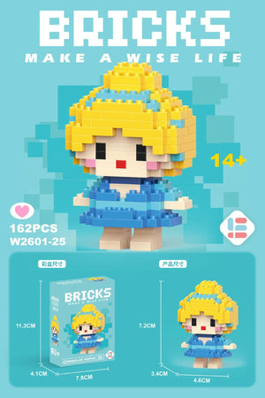 Planet Gates Stitch Disney Princess Elsa LinaBell Building Blocks Mickey Mouse Duck Mini Action Figures Blocks Assemble Toys Brick Kids Gifts