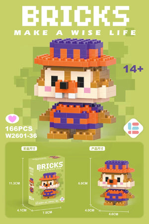 Planet Gates Stitch Disney Princess Elsa LinaBell Building Blocks Mickey Mouse Duck Mini Action Figures Blocks Assemble Toys Brick Kids Gifts