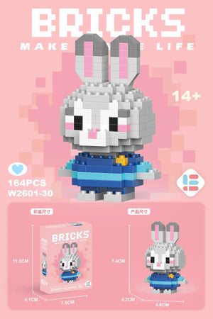 Planet Gates Stitch Disney Princess Elsa LinaBell Building Blocks Mickey Mouse Duck Mini Action Figures Blocks Assemble Toys Brick Kids Gifts