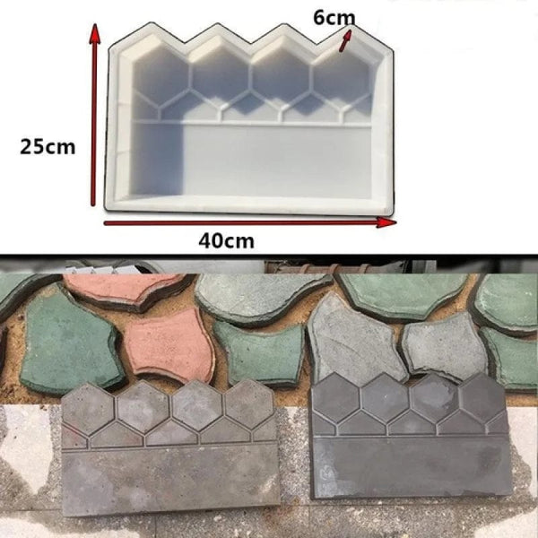 Planet Gates Stone Brick Path Mold Garden Building Accessories Plastic Making DIY Fish Pond Paving Mould Home Wall Fence Road Concrete Mold