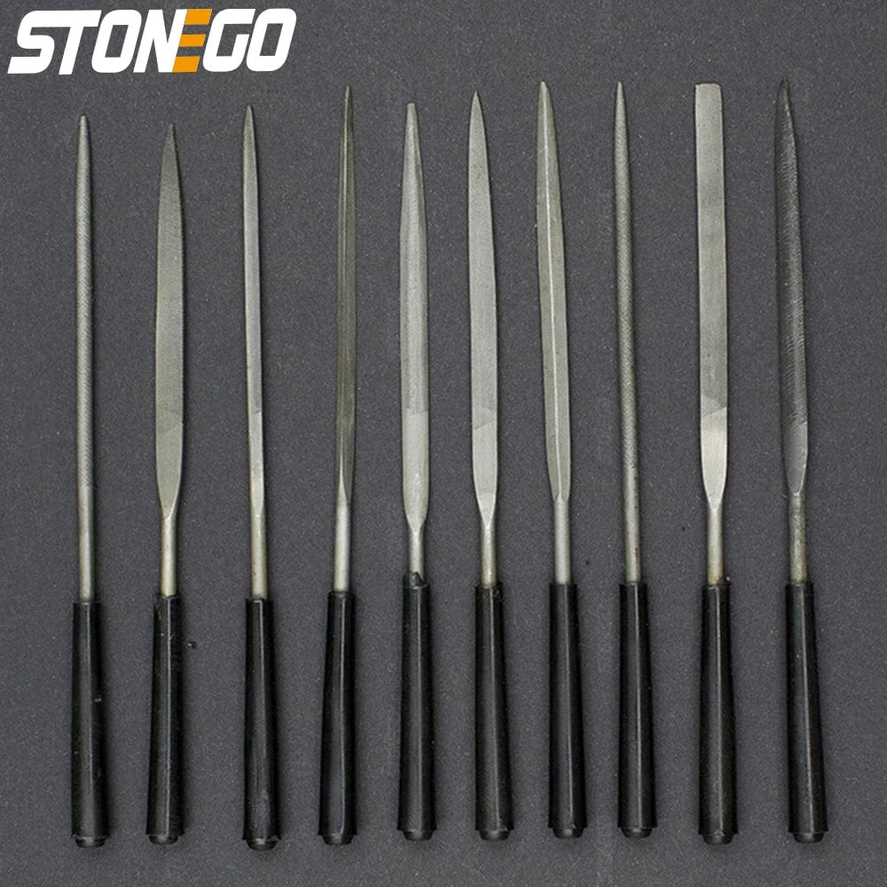 Planet Gates STONEGO Needle Files Set, 5PCS/10PCS, 3x140mm, for Jewelers, Diamond Carving, Metal, Glass and Stone Crafts, Hand Tool