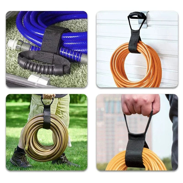 Planet Gates Storage Strap Heavy-Duty Hook and Loop Cord Carrying Strap, Hanger, and Organizer with Handle for Pool Hoses Garden Hoses Cables