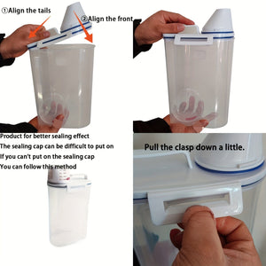 Planet Gates Storage Tank / 1pc 1pc Large Capacity Candy Organizer, Moisture-proof Sealed Storage Box For Rice, Cereal, Grain, Flour, Dog Food, Pet Food, Household Airtight Rice Dispenser, Home Kitchen Supplies