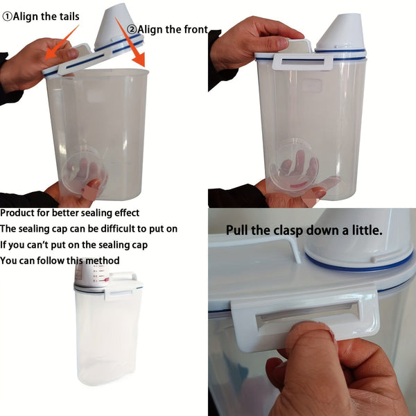 Planet Gates Storage Tank / 1pc 1pc Large Capacity Candy Organizer, Moisture-proof Sealed Storage Box For Rice, Cereal, Grain, Flour, Dog Food, Pet Food, Household Airtight Rice Dispenser, Home Kitchen Supplies