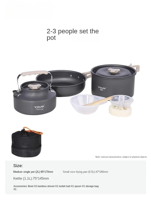 Planet Gates Stove Cookware Outdoor Camping Picnic Pot Full Set Instrument Suit Spare Suitable For 2-6 People