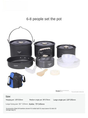 Planet Gates Stove Cookware Outdoor Camping Picnic Pot Full Set Instrument Suit Spare Suitable For 2-6 People