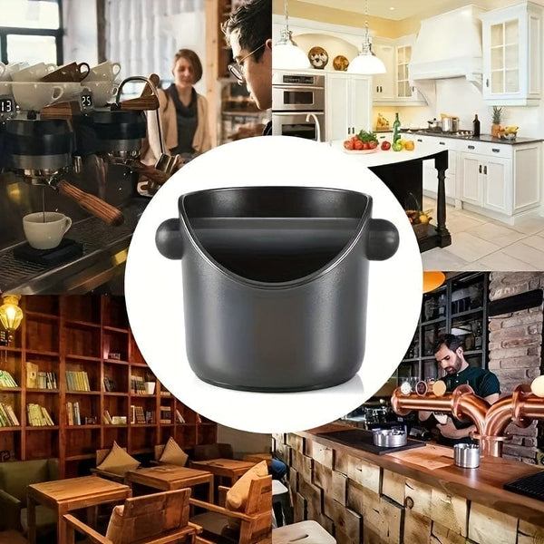 Planet Gates Straight Shape 1pc, Espresso Knock Box, Straight Shape, Coffee Dump Bin For Coffee Grounds, Coffee Waste Bin With Removable Knock Bar And Non-Slip Base, Shock-Absorbent Durable Ba