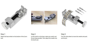 Planet Gates Strap Remover Watch Band Link Pin Removing Tool Kit for Watchmakers with Pack of 3 Extra Pins Replacement Remover Spring Bar Set