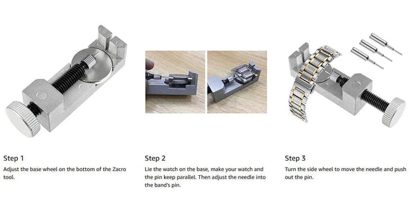 Planet Gates Strap Remover Watch Band Link Pin Removing Tool Kit for Watchmakers with Pack of 3 Extra Pins Replacement Remover Spring Bar Set