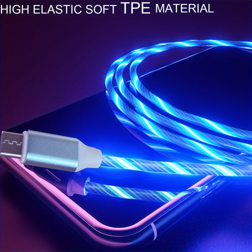 Planet Gates Streamer Blue 2m 2m Fast Charging Flow Light USB Charging Cable TYPE-C Fast Charging And Data Transmission