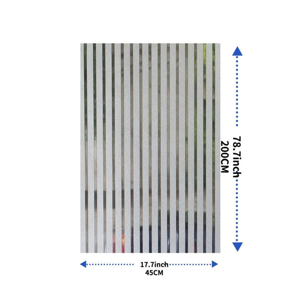 Planet Gates Striped, Frosted, Electrostatic Film Window Stickers