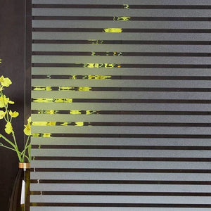 Planet Gates Striped, Frosted, Electrostatic Film Window Stickers