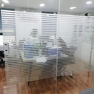Planet Gates Striped, Frosted, Electrostatic Film Window Stickers