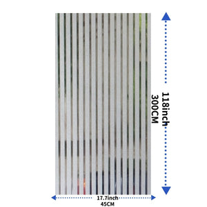 Planet Gates Striped, Frosted, Electrostatic Film Window Stickers