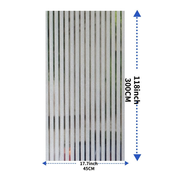 Planet Gates Striped, Frosted, Electrostatic Film Window Stickers