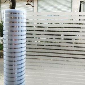 Planet Gates Striped, Frosted, Electrostatic Film Window Stickers