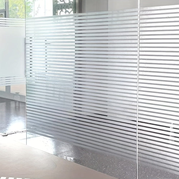 Planet Gates Striped Glass Sticker-45*100 1pc Striped Glass Window Stickers, Bathroom Toilet Window Film, Anti-light Anti-peep Glass Stickers Glue-free Electrostatic Window Stickers