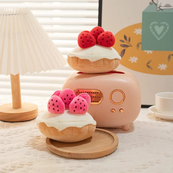 Planet Gates Stuffed Cake Plushie Strawberry Fruit Muffin Shape Plush Toys Cute Face Cream Snack Parsty Decor Party Gift Toys for Kids Birth