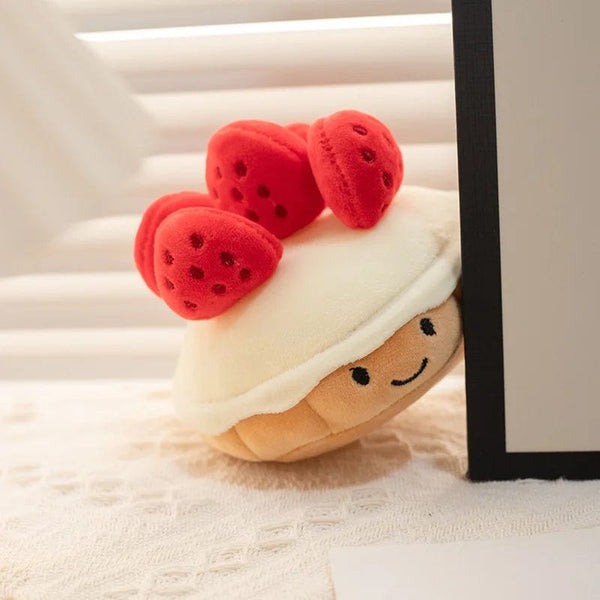 Planet Gates Stuffed Cake Plushie Strawberry Fruit Muffin Shape Plush Toys Cute Face Cream Snack Parsty Decor Party Gift Toys for Kids Birth