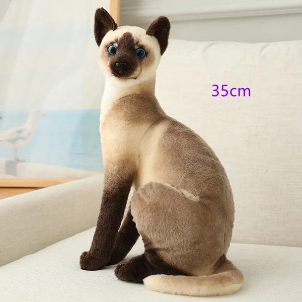 Planet Gates Stuffed Lifelike Siamese Cats Plush Toy simulation American Shorthair Cute Cat Doll Pet Toys Home Decor Gift For Girls birthday