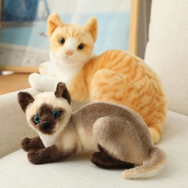 Planet Gates Stuffed Lifelike Siamese Cats Plush Toy simulation American Shorthair Cute Cat Doll Pet Toys Home Decor Gift For Girls birthday