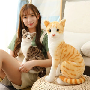 Planet Gates Stuffed Lifelike Siamese Cats Plush Toy simulation American Shorthair Cute Cat Doll Pet Toys Home Decor Gift For Girls birthday