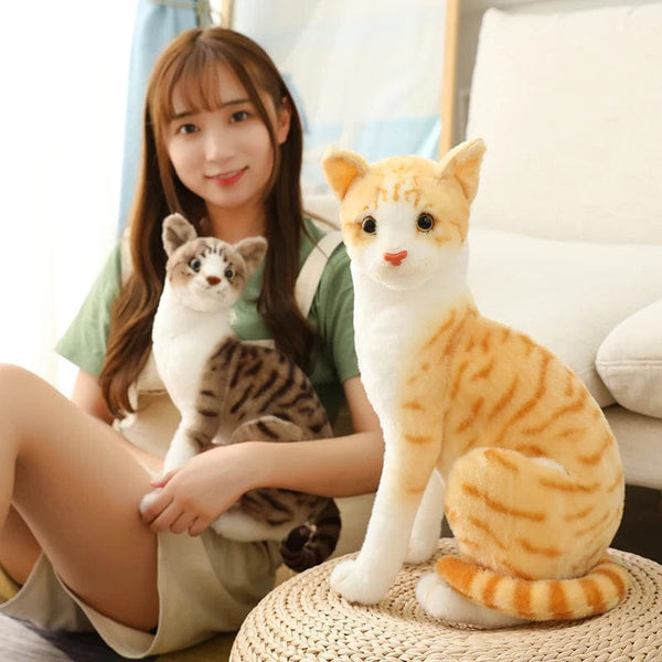 Planet Gates Stuffed Lifelike Siamese Cats Plush Toy simulation American Shorthair Cute Cat Doll Pet Toys Home Decor Gift For Girls birthday
