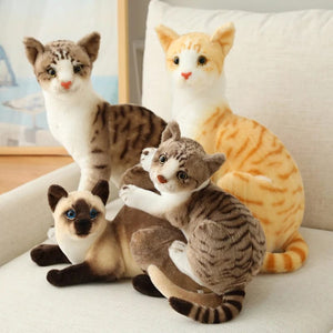 Planet Gates Stuffed Lifelike Siamese Cats Plush Toy simulation American Shorthair Cute Cat Doll Pet Toys Home Decor Gift For Girls birthday