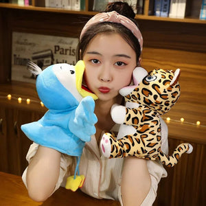 Planet Gates Stuffed Plush Animals Toys Hand Finger Puppet Kawaii Dolls Educational Baby Toys Learning & Education Monkey Tiger Children Gift