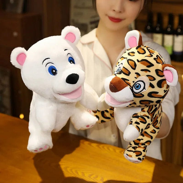 Planet Gates Stuffed Plush Animals Toys Hand Finger Puppet Kawaii Dolls Educational Baby Toys Learning & Education Monkey Tiger Children Gift