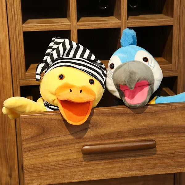 Planet Gates Stuffed Plush Animals Toys Hand Finger Puppet Kawaii Dolls Educational Baby Toys Learning & Education Monkey Tiger Children Gift