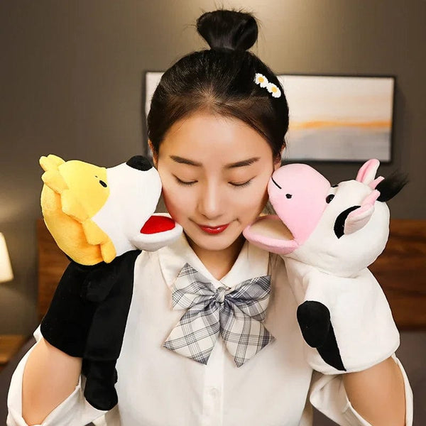 Planet Gates Stuffed Plush Animals Toys Hand Finger Puppet Kawaii Dolls Educational Baby Toys Learning & Education Monkey Tiger Children Gift