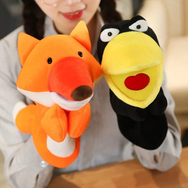 Planet Gates Stuffed Plush Animals Toys Hand Finger Puppet Kawaii Dolls Educational Baby Toys Learning & Education Monkey Tiger Children Gift