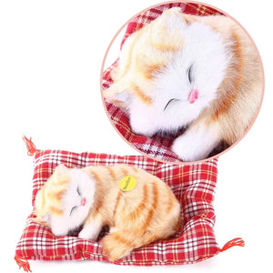 Planet Gates Stuffed Toys Lovely Simulation Animal Doll Plush Sleeping Cats Toy with Sound Kids Toy Decorations Birthday Gift For Children