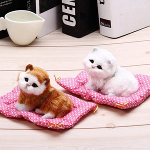 Planet Gates Stuffed Toys Lovely Simulation Animal Doll Plush Sleeping Cats Toy with Sound Kids Toy Decorations Birthday Gift For Children