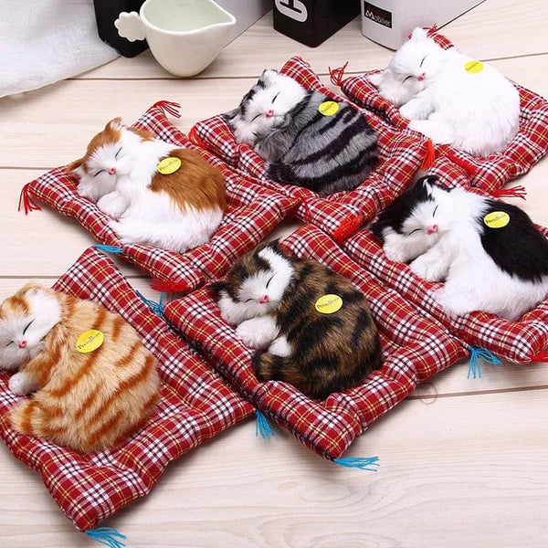 Planet Gates Stuffed Toys Lovely Simulation Animal Doll Plush Sleeping Cats Toy with Sound Kids Toy Decorations Birthday Gift For Children