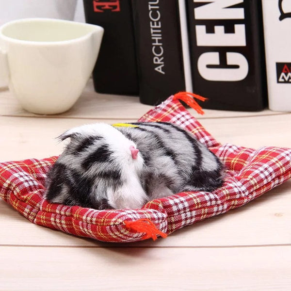 Planet Gates Stuffed Toys Lovely Simulation Animal Doll Plush Sleeping Cats Toy with Sound Kids Toy Decorations Birthday Gift For Children