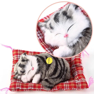 Planet Gates Stuffed Toys Lovely Simulation Animal Doll Plush Sleeping Cats Toy with Sound Kids Toy Decorations Birthday Gift For Children