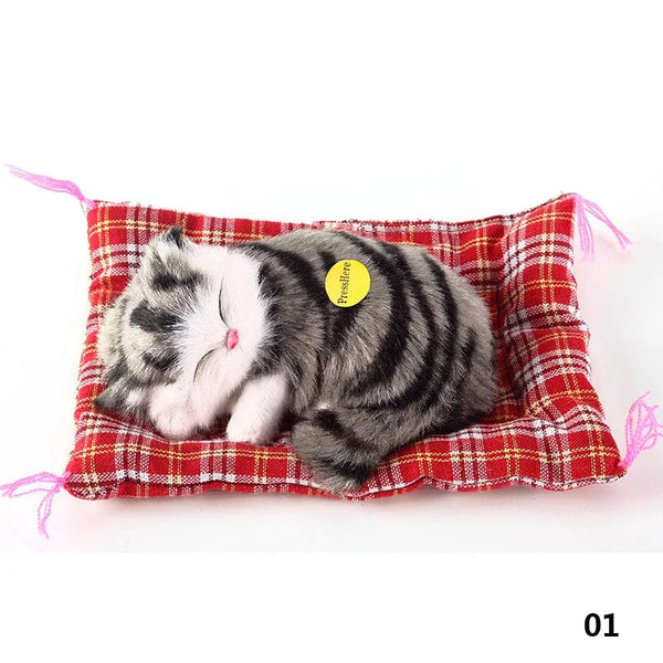 Planet Gates Stuffed Toys Lovely Simulation Animal Doll Plush Sleeping Cats Toy with Sound Kids Toy Decorations Birthday Gift For Children