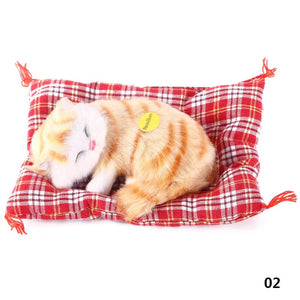 Planet Gates Stuffed Toys Lovely Simulation Animal Doll Plush Sleeping Cats Toy with Sound Kids Toy Decorations Birthday Gift For Children