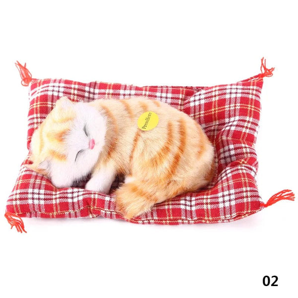 Planet Gates Stuffed Toys Lovely Simulation Animal Doll Plush Sleeping Cats Toy with Sound Kids Toy Decorations Birthday Gift For Children