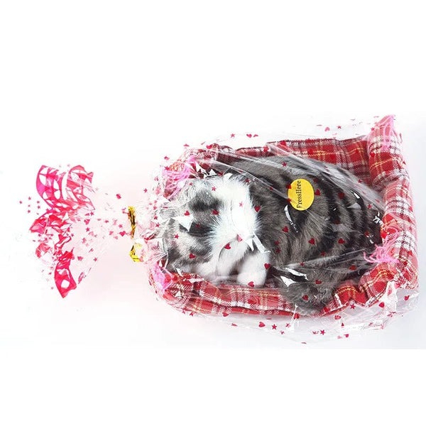 Planet Gates Stuffed Toys Lovely Simulation Animal Doll Plush Sleeping Cats Toy with Sound Kids Toy Decorations Birthday Gift For Children