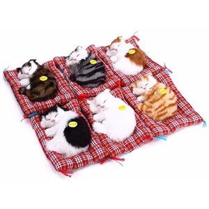 Planet Gates Stuffed Toys Lovely Simulation Animal Doll Plush Sleeping Cats Toy with Sound Kids Toy Decorations Birthday Gift For Children