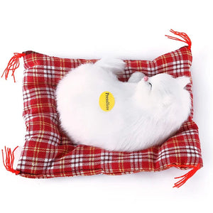 Planet Gates Stuffed Toys Lovely Simulation Animal Doll Plush Sleeping Cats Toy with Sound Kids Toy Decorations Birthday Gift For Children