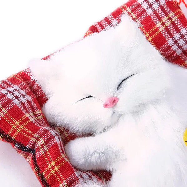 Planet Gates Stuffed Toys Lovely Simulation Animal Doll Plush Sleeping Cats Toy with Sound Kids Toy Decorations Birthday Gift For Children